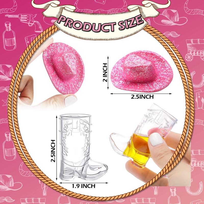 1 oz Shots Plastic Cowgirl Cups Neon Drinkware Set(20 PCS)