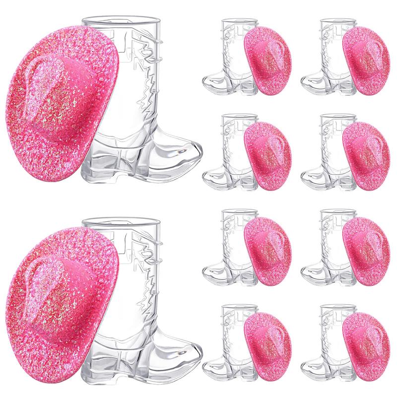 1 oz Shots Plastic Cowgirl Cups Neon Drinkware Set(20 PCS)