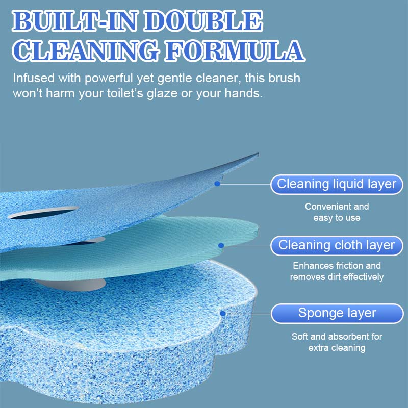 New Punch-free Wall-mounted Toilet Brush (Disposable Replaceable Brush Head)