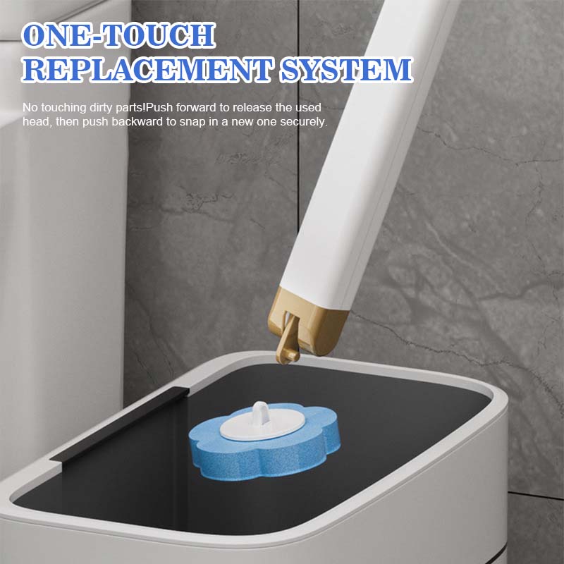 New Punch-free Wall-mounted Toilet Brush (Disposable Replaceable Brush Head)