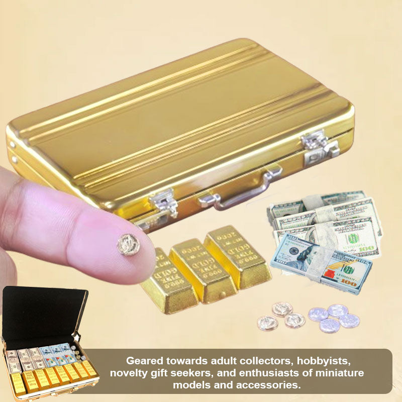 💼💰 Miniature Golden Briefcase Set