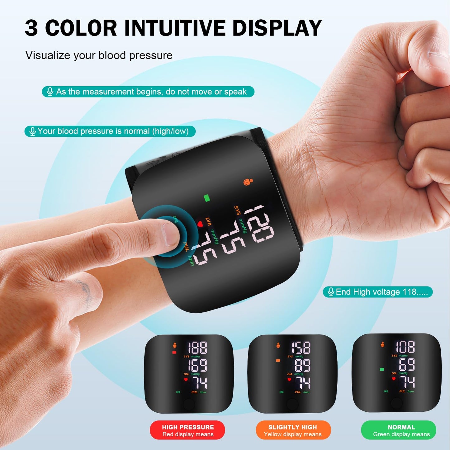 ✨✨Wrist Blood Pressure Monitor with Digital LCD Screen