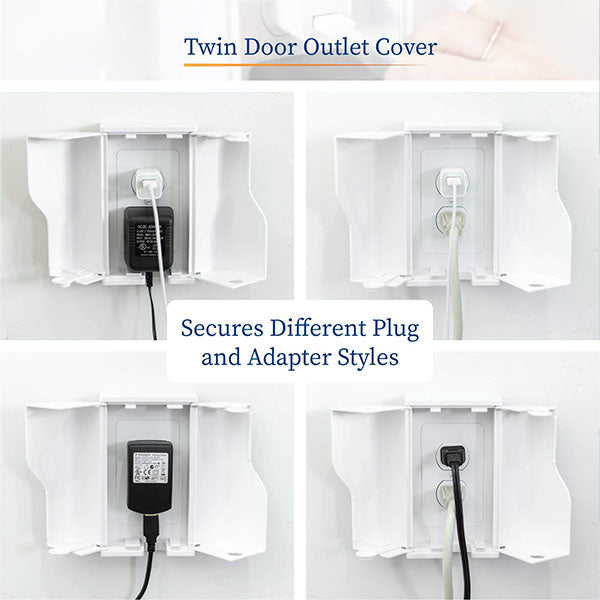 Twin Door Baby Safety Outlet Cover Box for Babyproofing Outlets