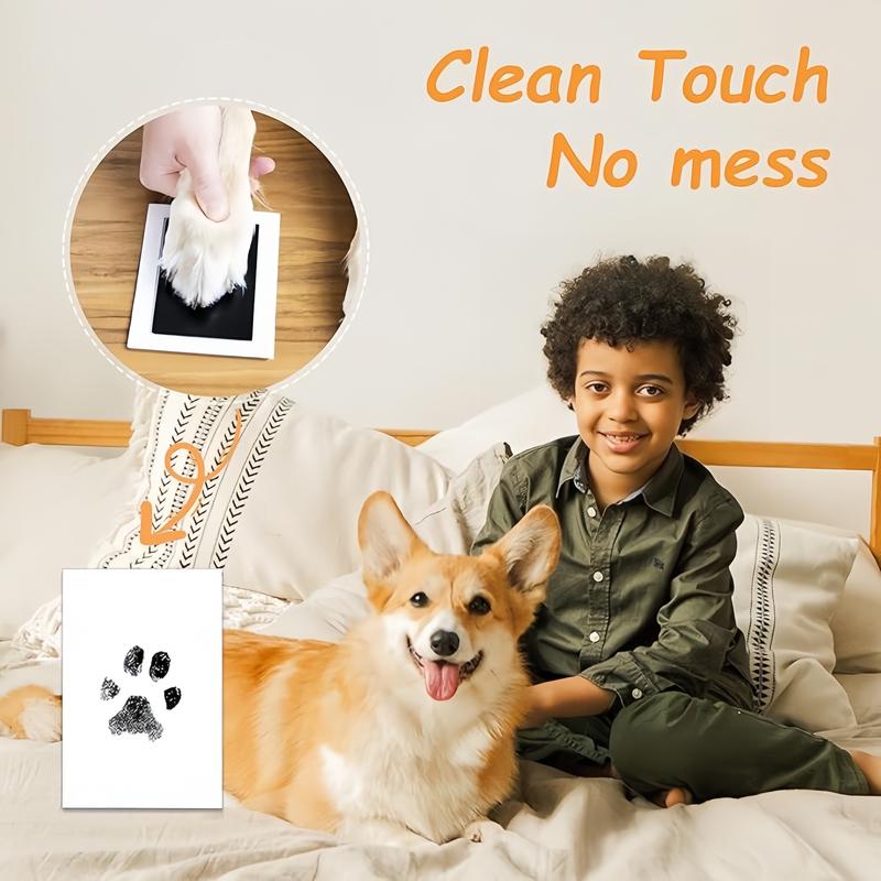 Larleaf Paw Print Kit, 4-Pcs Ink Pads + 2 Photo Frame