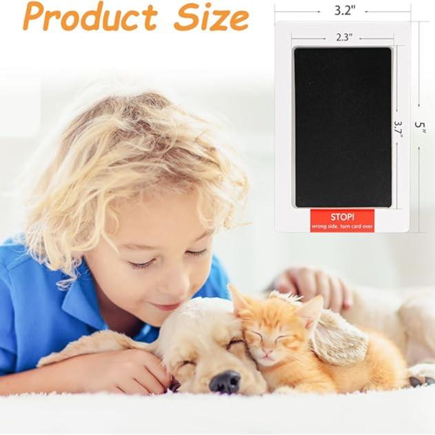 Larleaf Paw Print Kit, 4-Pcs Ink Pads + 2 Photo Frame