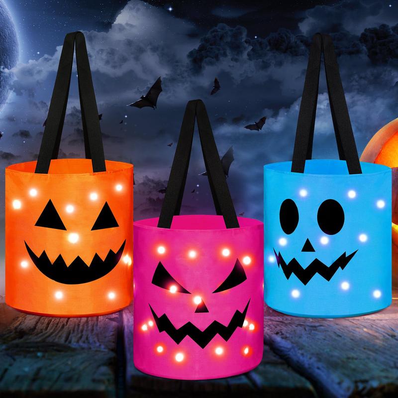 ✨🎃Halloween Candy Bucket with LED Lights Trick or Treat Bags