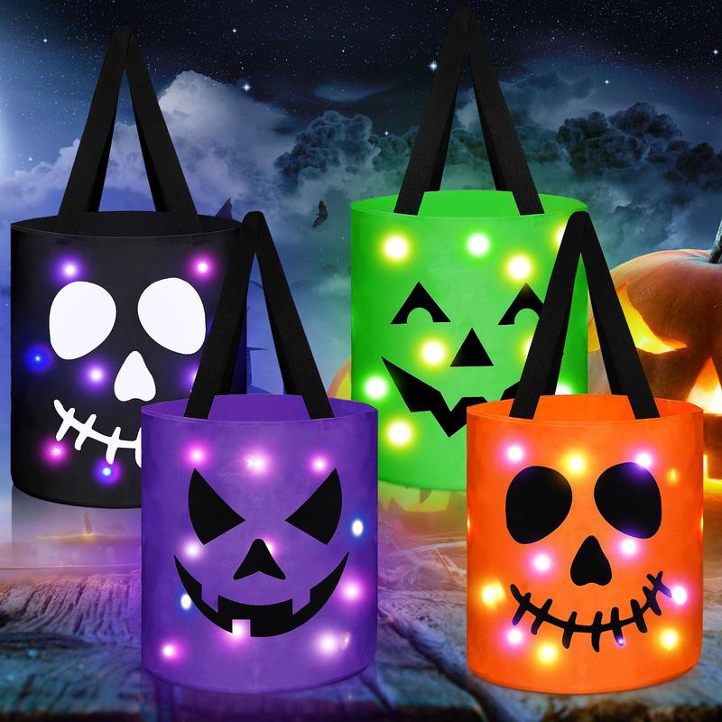 ✨🎃Halloween Candy Bucket with LED Lights Trick or Treat Bags