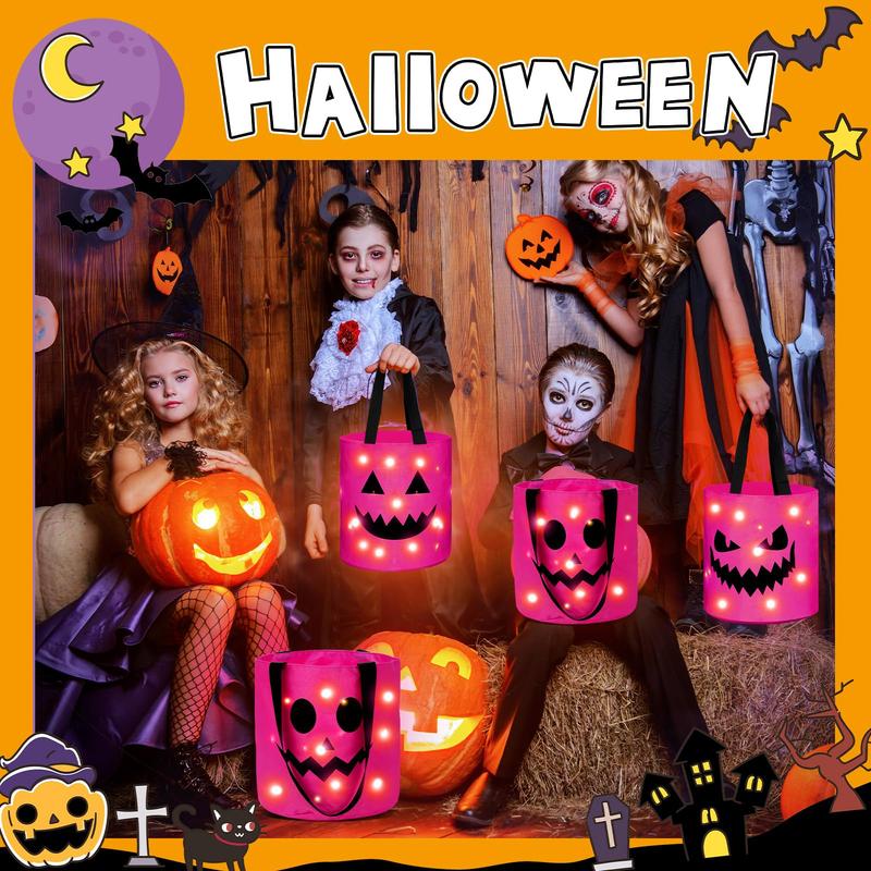 ✨🎃Halloween Candy Bucket with LED Lights Trick or Treat Bags