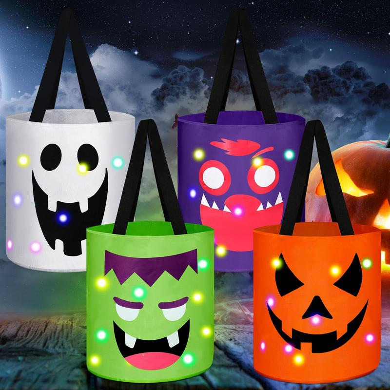 ✨🎃Halloween Candy Bucket with LED Lights Trick or Treat Bags