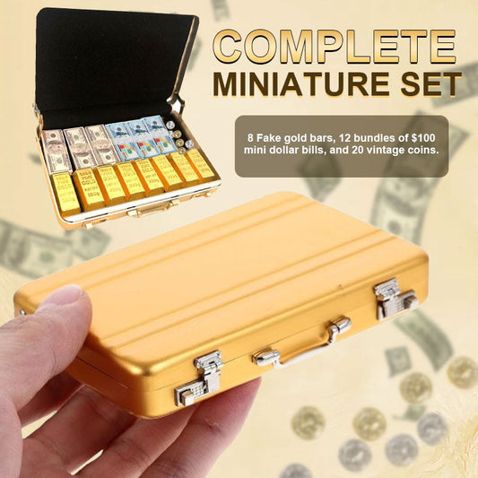 💼💰 Miniature Golden Briefcase Set