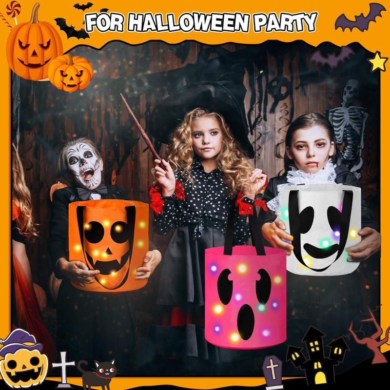 ✨🎃Halloween Candy Bucket with LED Lights Trick or Treat Bags