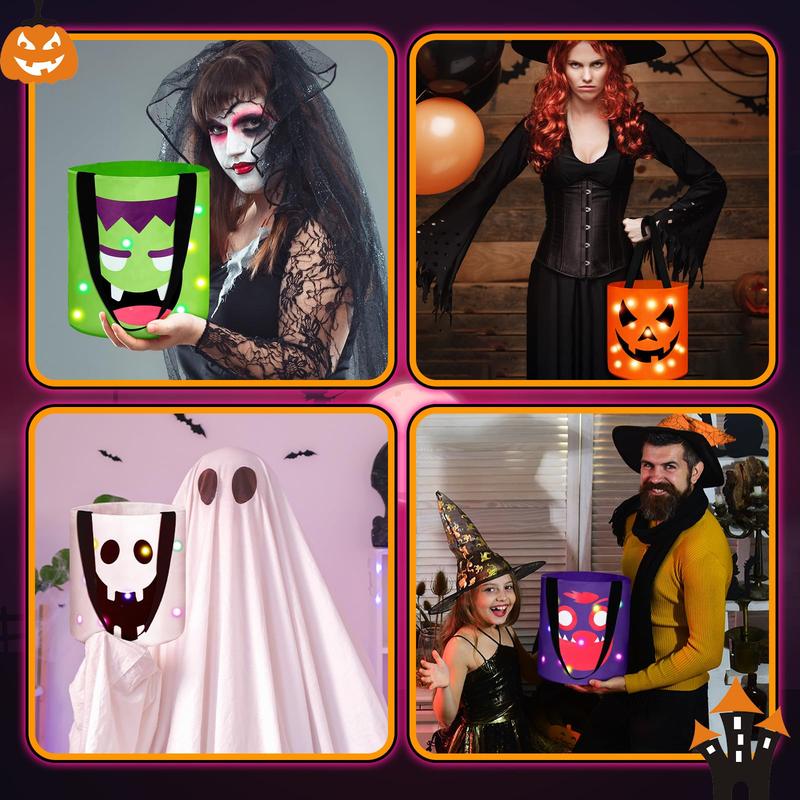 ✨🎃Halloween Candy Bucket with LED Lights Trick or Treat Bags