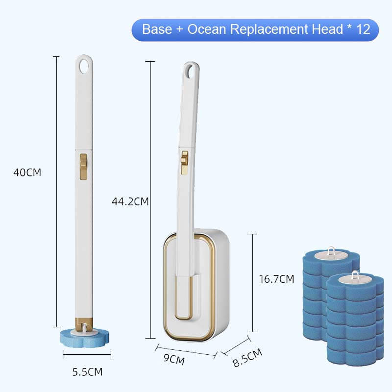 New Punch-free Wall-mounted Toilet Brush (Disposable Replaceable Brush Head)