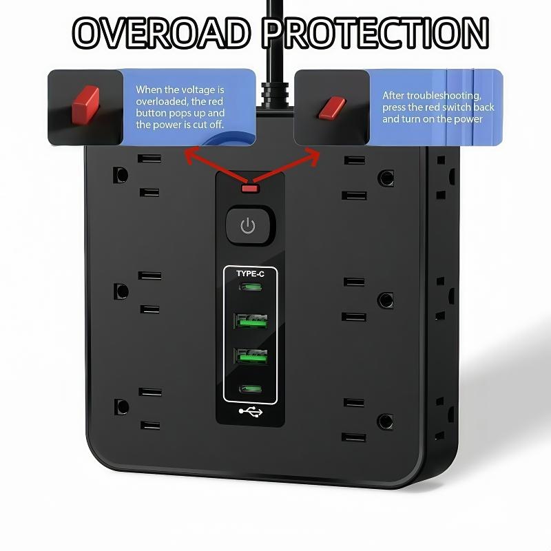 16-in-1 Power Strip with Switch