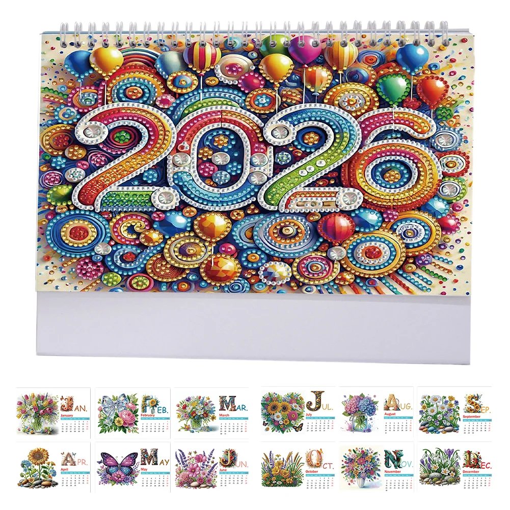 🔥Hot Sale🔥2026 DIY Special Shape Desktop Diamond Standing Calendar for Bedroom Living Room