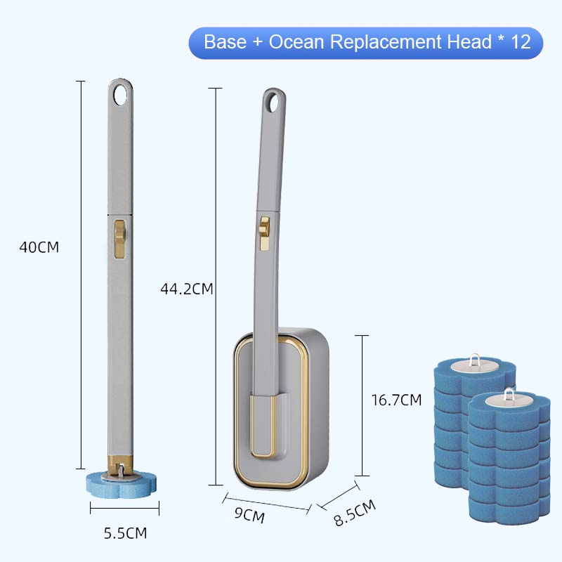 New Punch-free Wall-mounted Toilet Brush (Disposable Replaceable Brush Head)