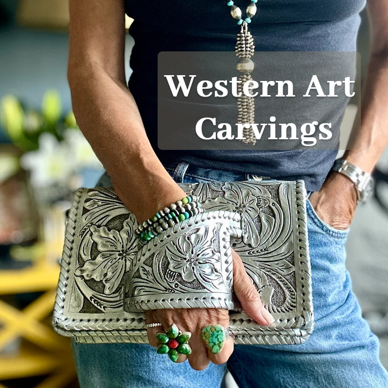 🤠 "Silver Flower Dance" Western-Style Clutch