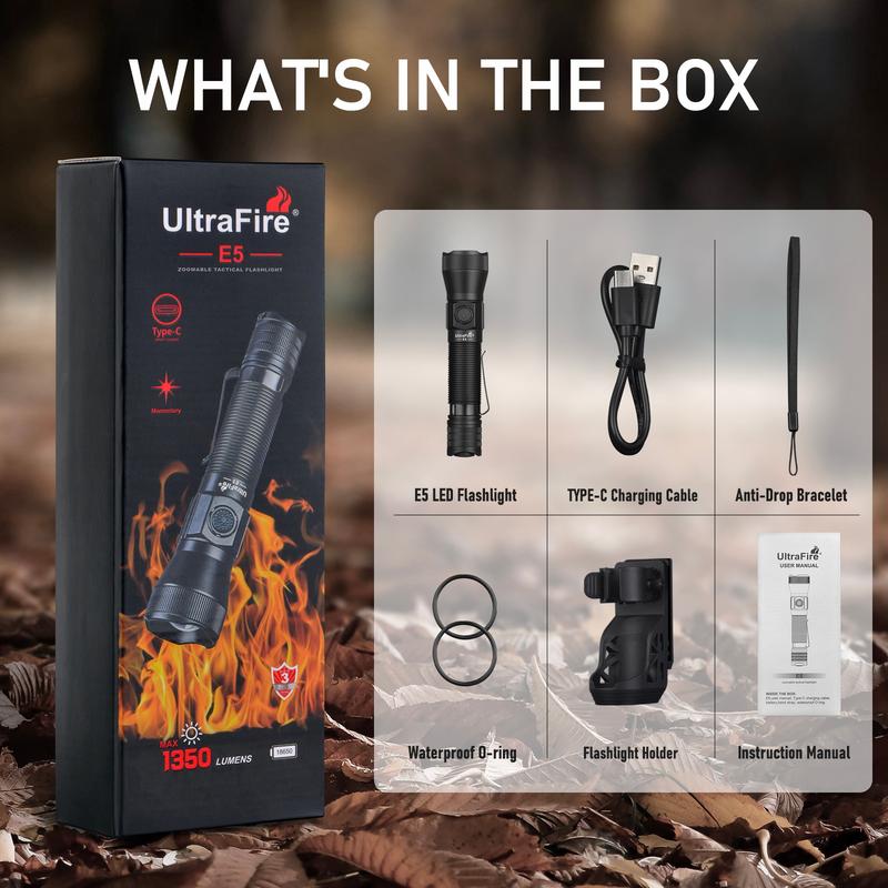 E5 Tactical EDC Flashlight with Holster