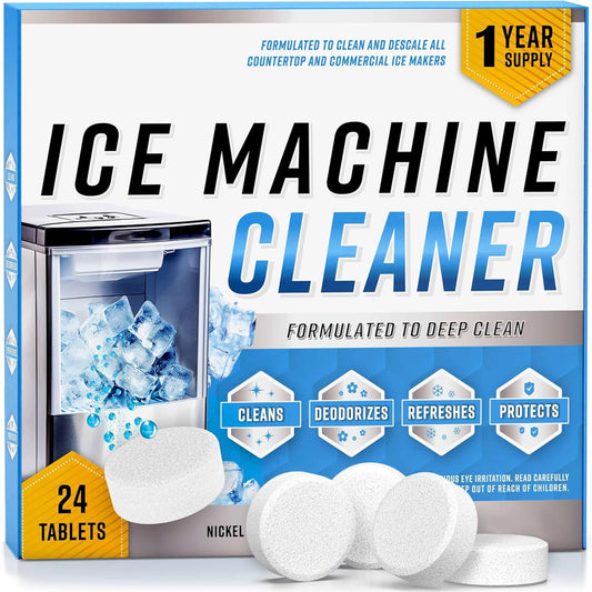 🧊✨ Ice Machine Cleaner Maker Descaler - 24 Clean Tablets Compatible