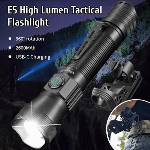 E5 Tactical EDC Flashlight with Holster