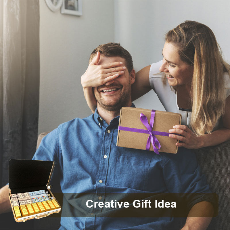 💼💰 Miniature Golden Briefcase Set
