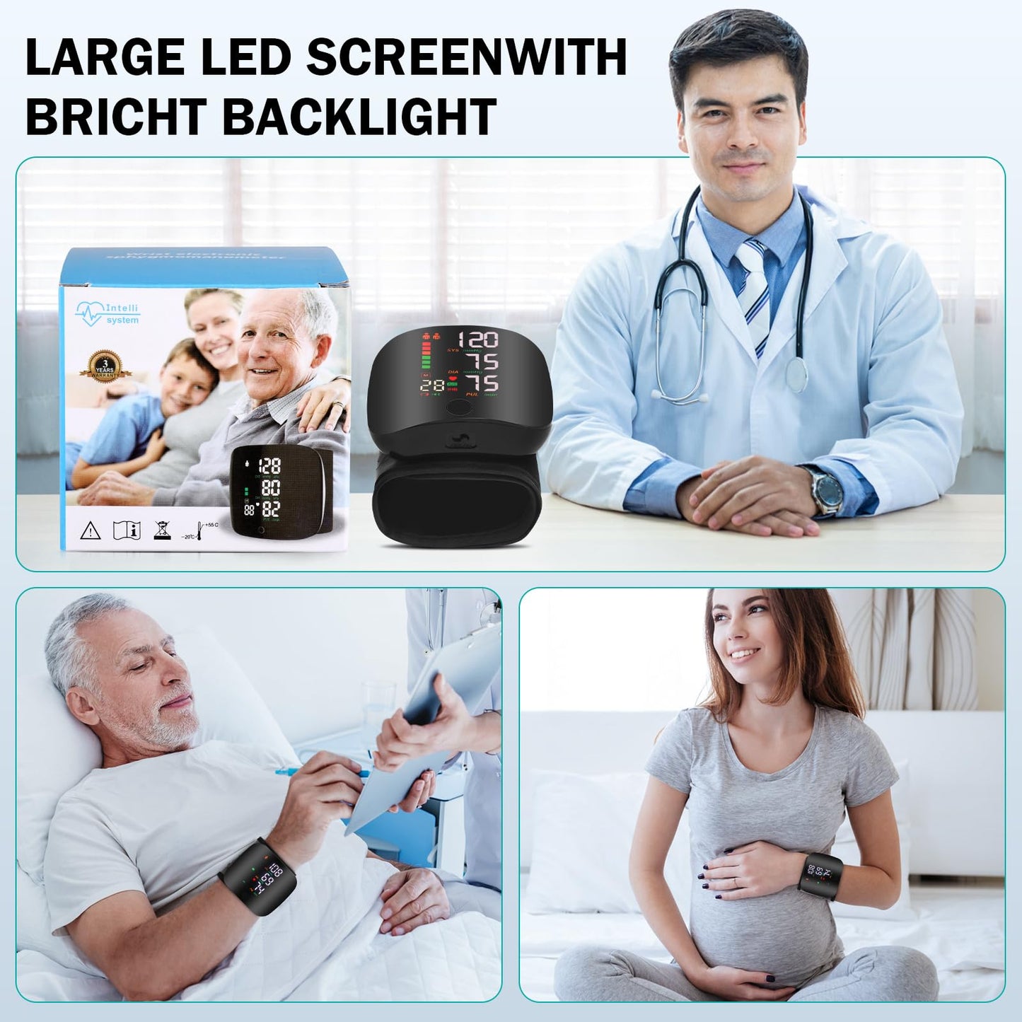 ✨✨Wrist Blood Pressure Monitor with Digital LCD Screen
