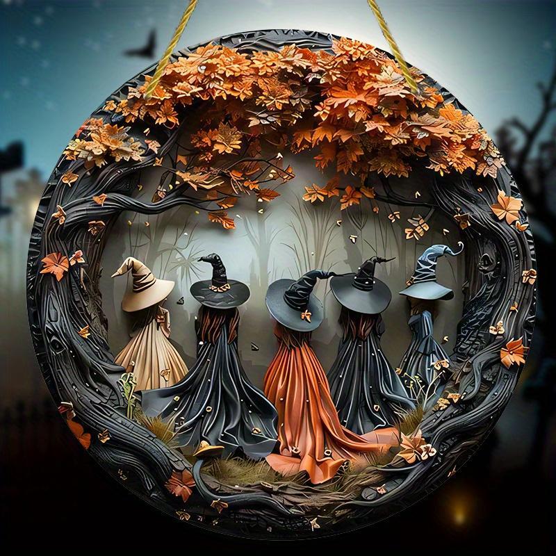🧙 Witch Pattemn Wooden Hanging Sign
