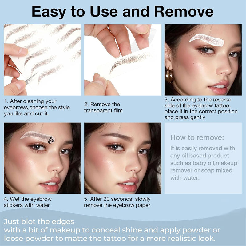 Realistic 6D Eyebrow Transfer Stickers – Instant Natural Brows