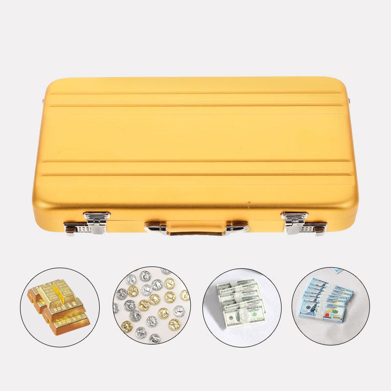 💼💰 Miniature Golden Briefcase Set