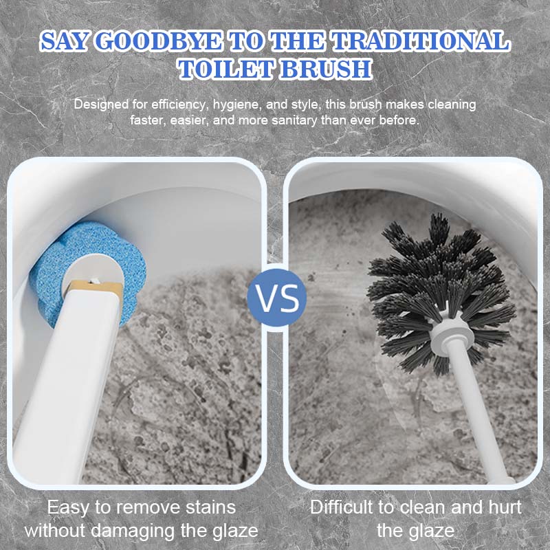 New Punch-free Wall-mounted Toilet Brush (Disposable Replaceable Brush Head)