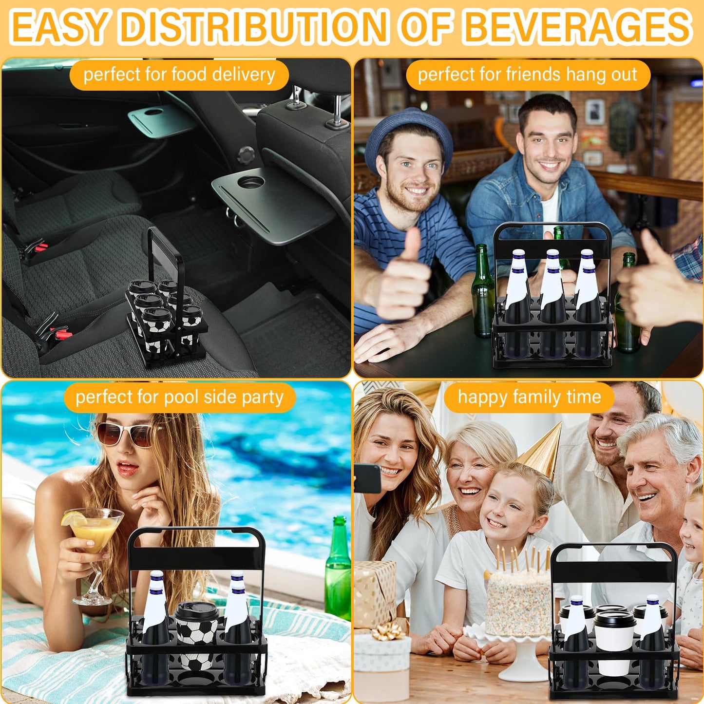 Portable Drink Carrier Plastic Drink Holder