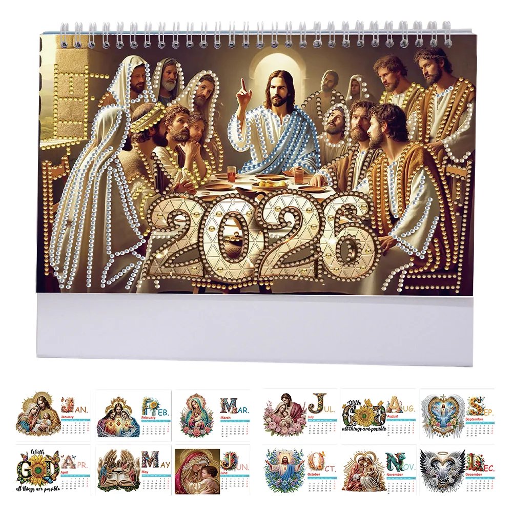 🔥Hot Sale🔥2026 DIY Special Shape Desktop Diamond Standing Calendar for Bedroom Living Room