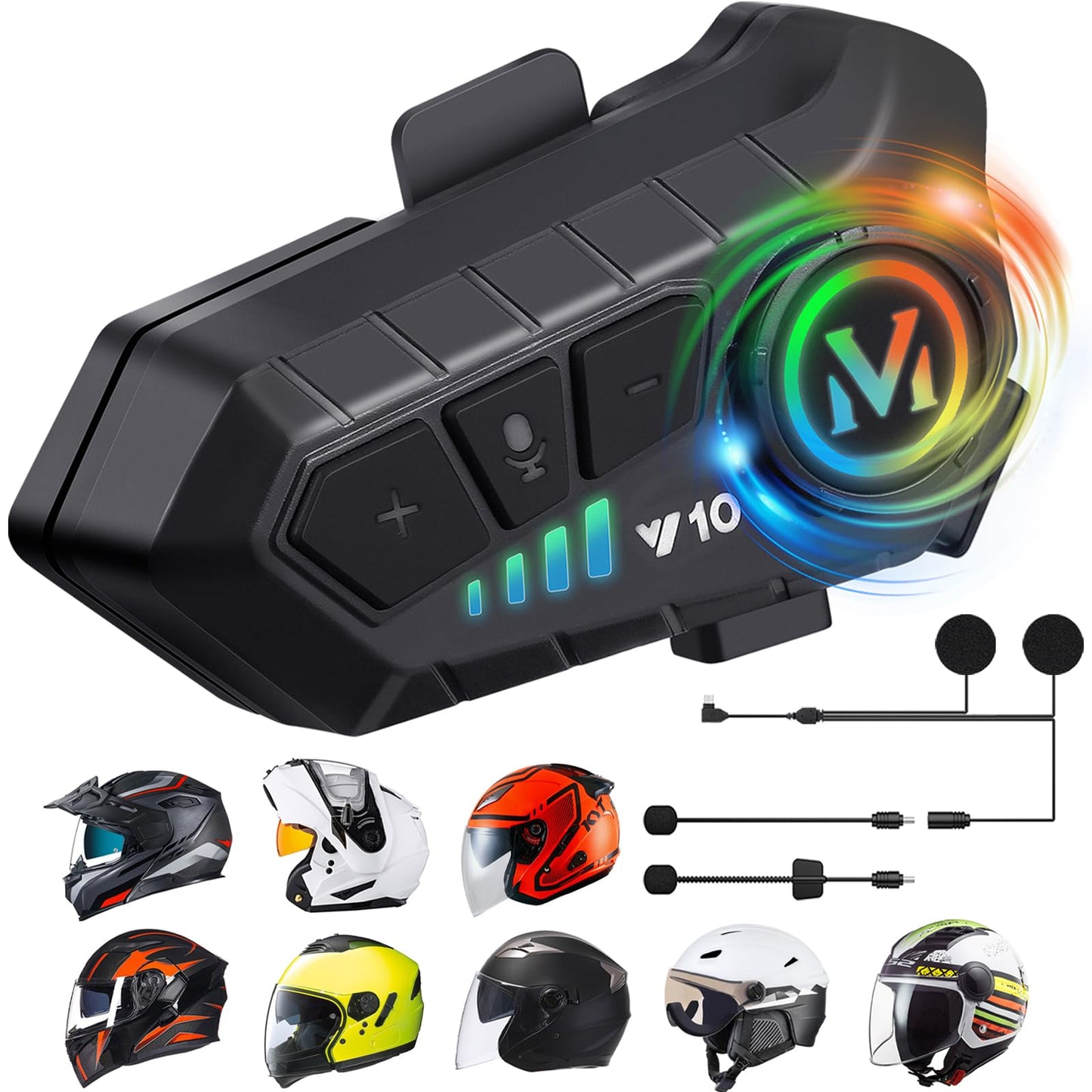 Motorcycle helmet wireless Bluetooth headset