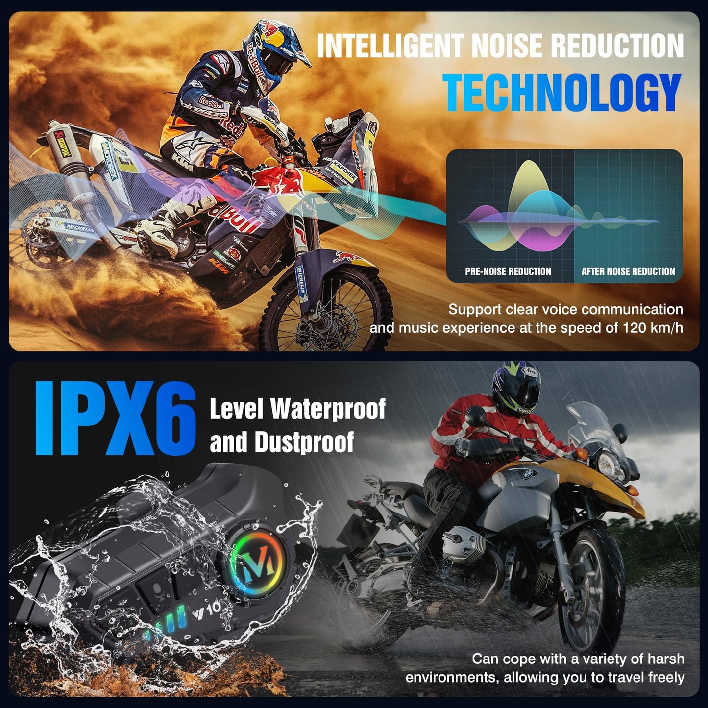 Motorcycle helmet wireless Bluetooth headset