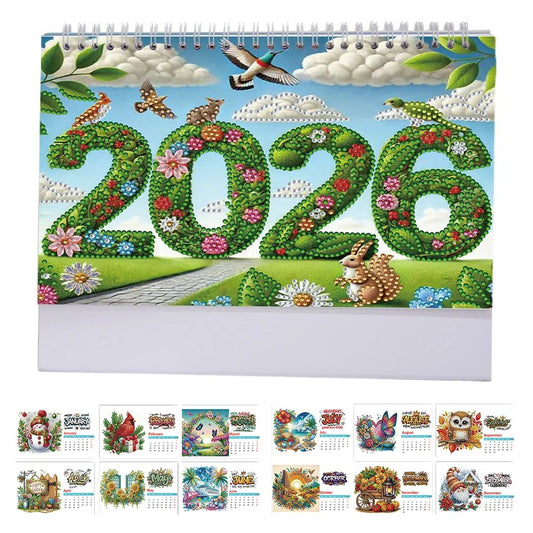 🔥Hot Sale🔥2026 DIY Special Shape Desktop Diamond Standing Calendar for Bedroom Living Room