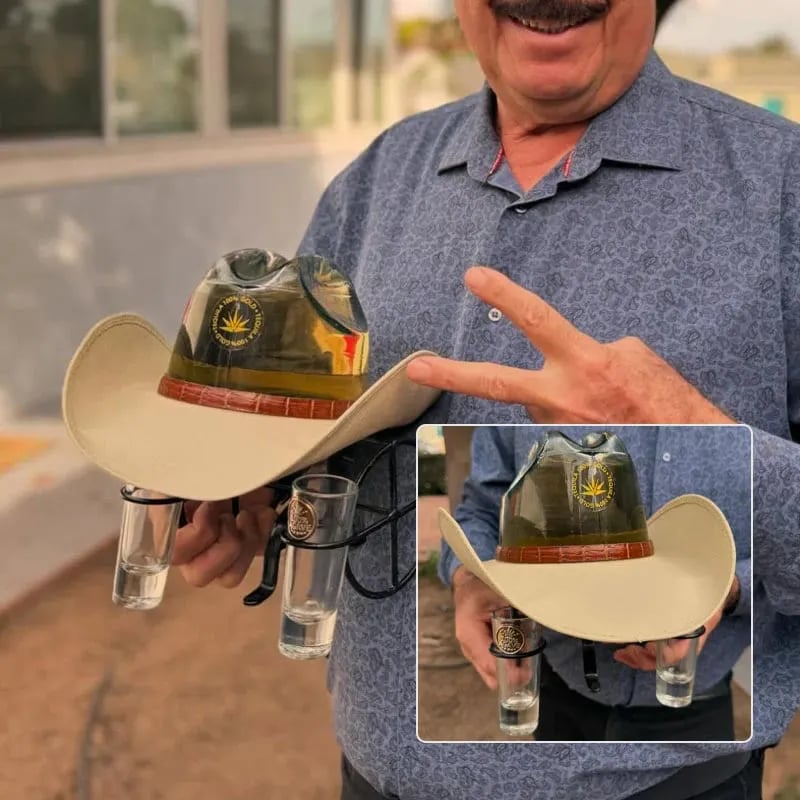 🔥2025 New Arrival 🤠Cowboy Hat Bottle Holder – Refillable Design
