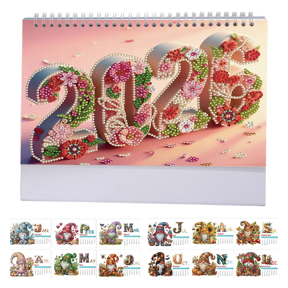 🔥Hot Sale🔥2026 DIY Special Shape Desktop Diamond Standing Calendar for Bedroom Living Room
