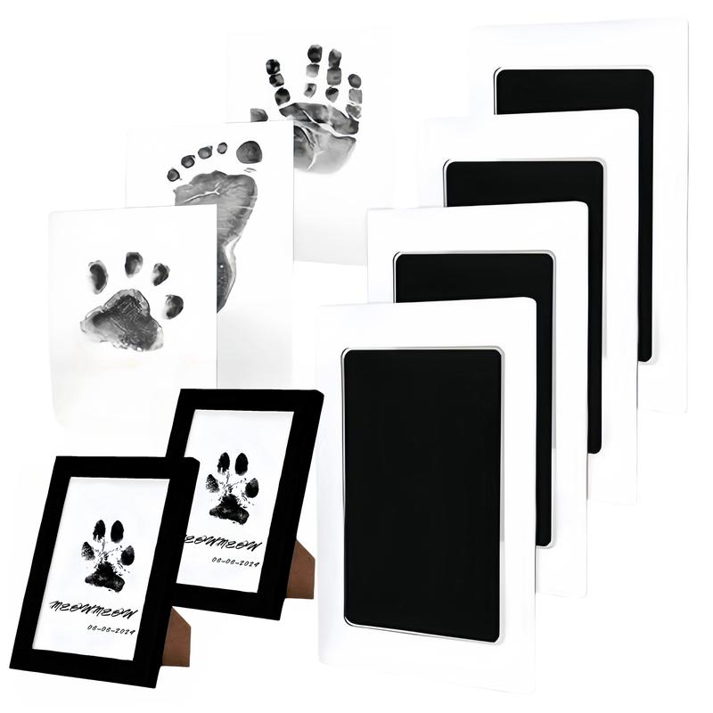 Larleaf Paw Print Kit, 4-Pcs Ink Pads + 2 Photo Frame